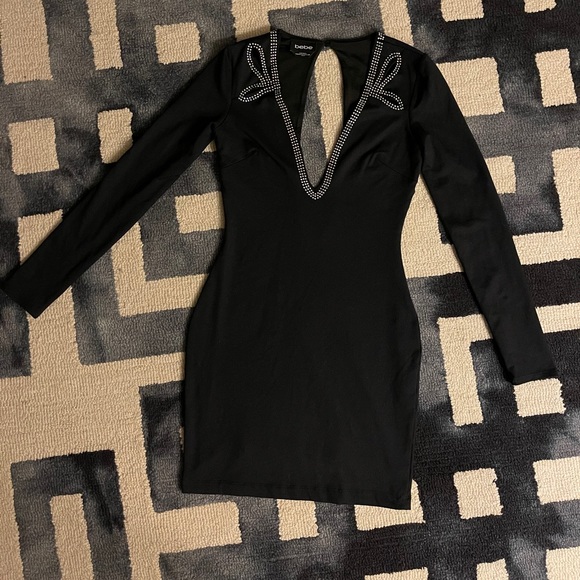 Bebe Deep V Jeweled Dress - Picture 1 of 5